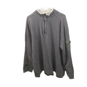 The Territory Ahead Gray Knit Partial Zip Front Pull Over Shirt Size XL